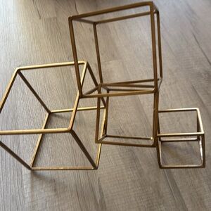 Gold Geometric Metal Sculpture